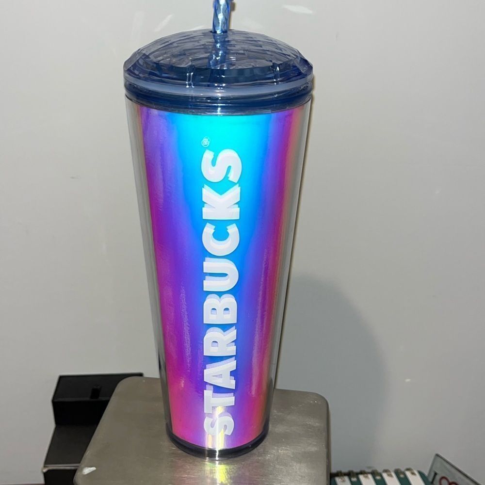 Iridescent Starbucks 3 Piece Insulated Screw Top Paper Insert Tall Tumbler 24oz